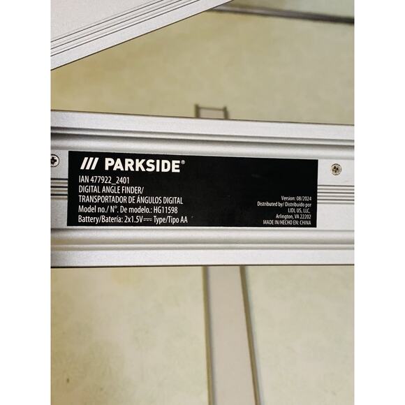 Parkside Digital Angle Finder With Level & Ruler Aluminum Model HG11598 - Picture 5 of 9